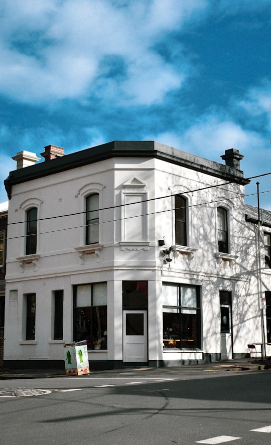 view photography of white and black concrete building during daytime in Collingwood VIC Australia