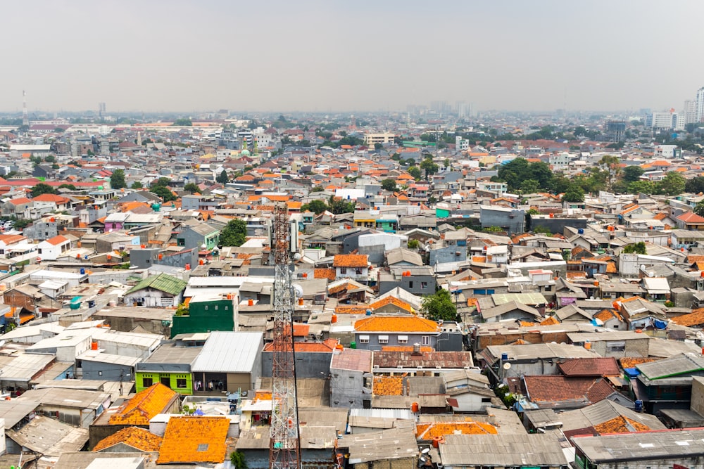 Paysage de maisons de ville d’horizon