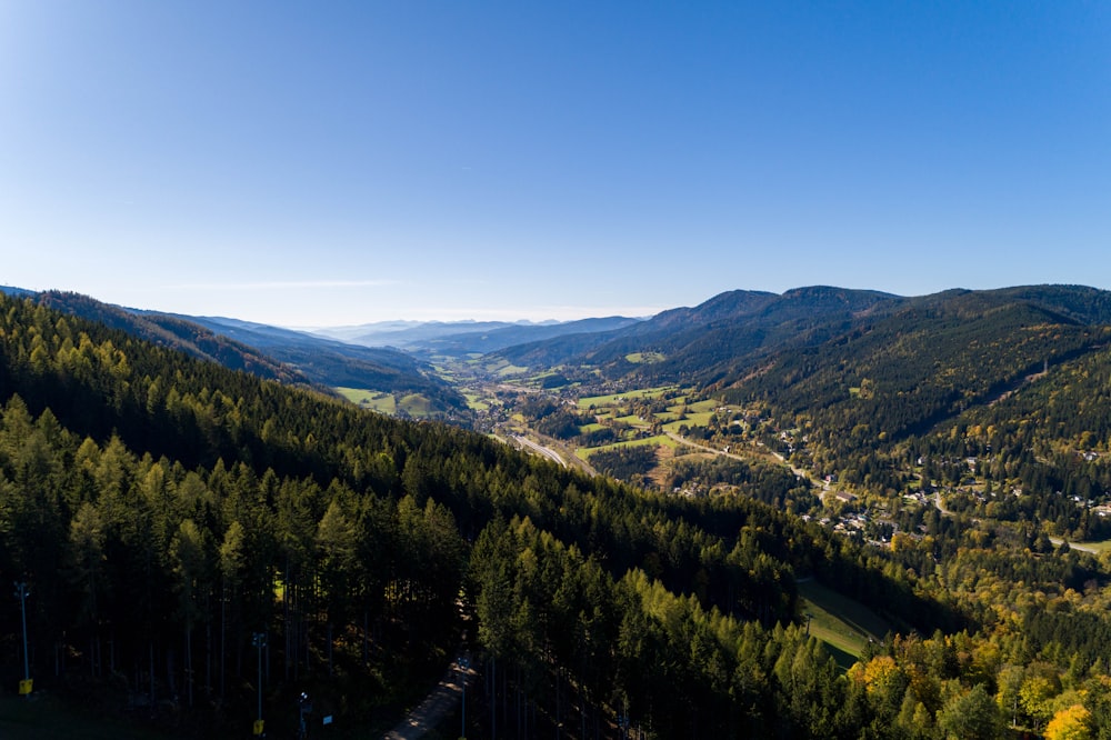 bird's eye view of mountain landscape