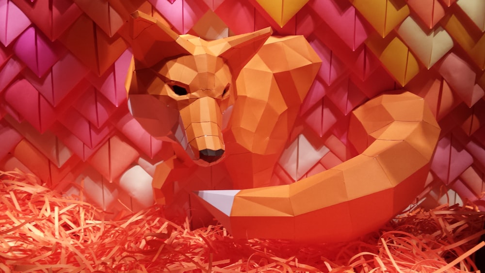 low poly fox decor