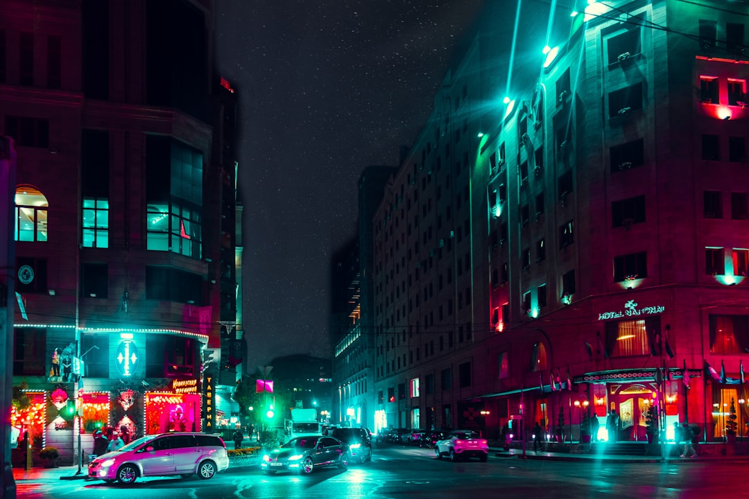 cityscape at night,