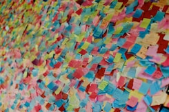 selective focus photography of written sticky note lot