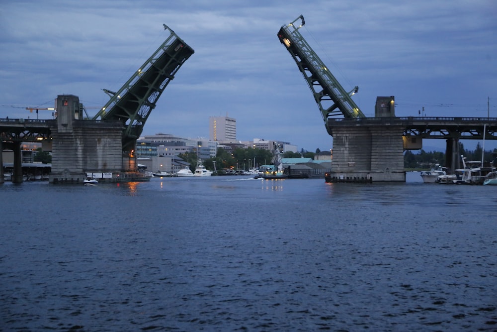 lifted drawbridge during day