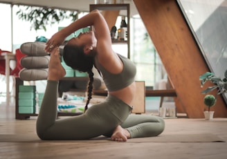 woman doing yoga