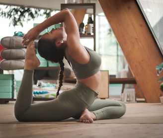 woman doing yoga