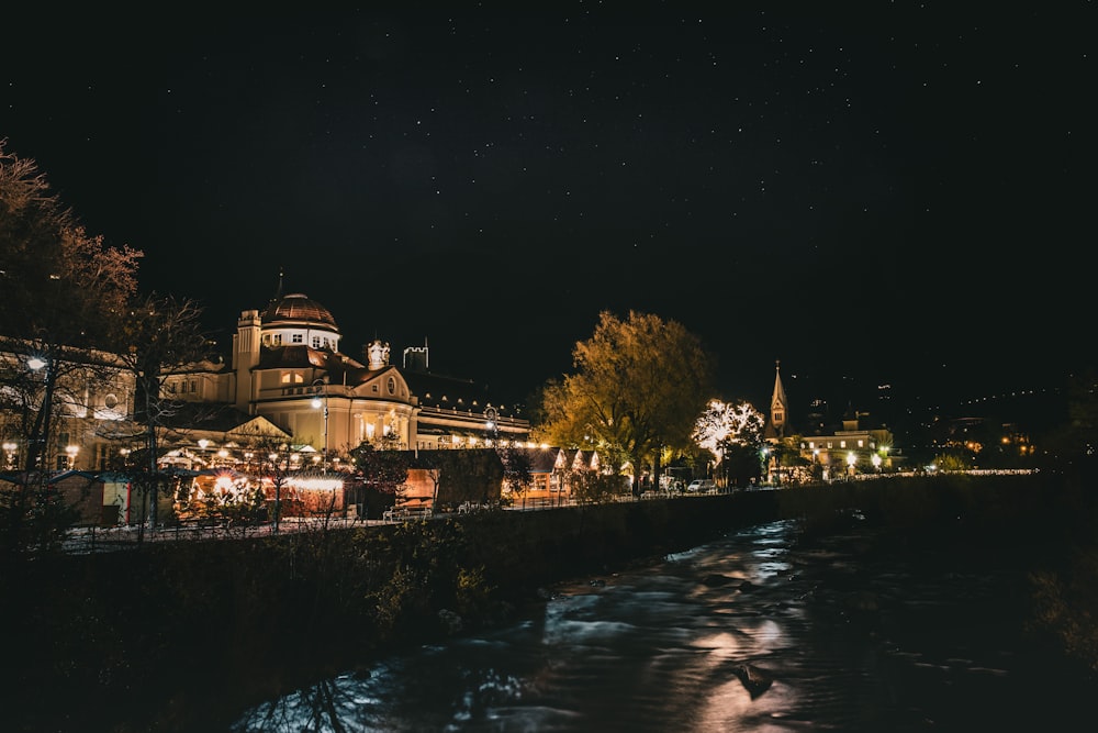 buildings at night