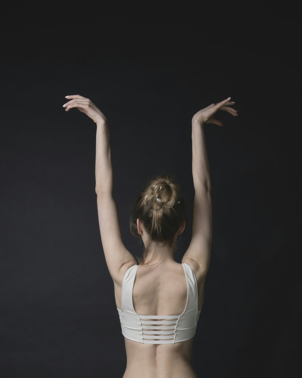 woman wearing white top