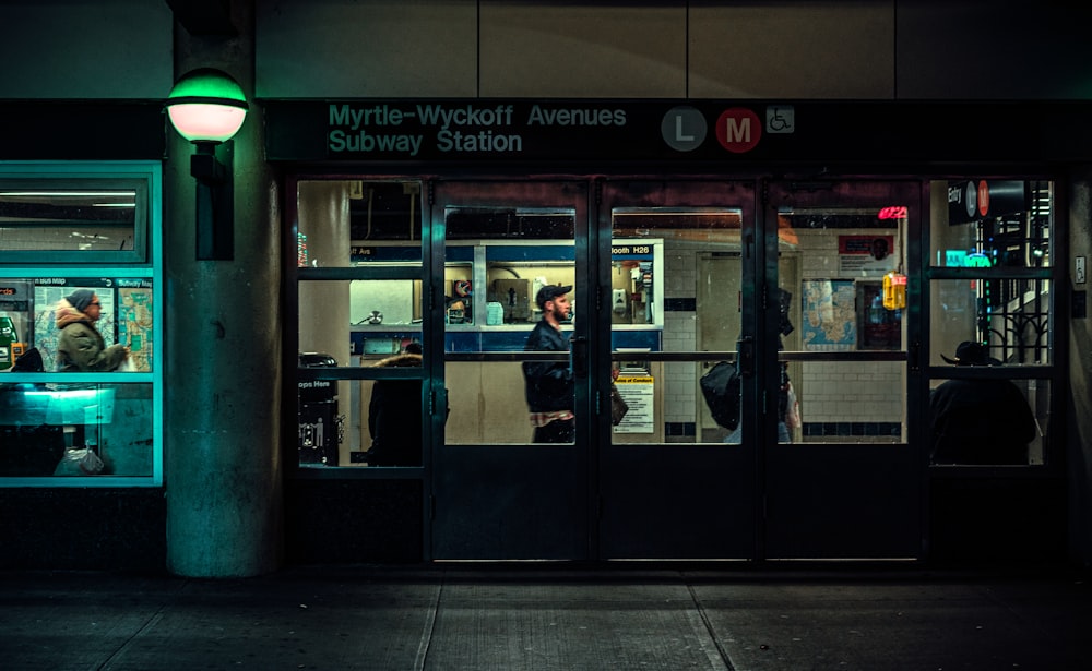 man standing in building