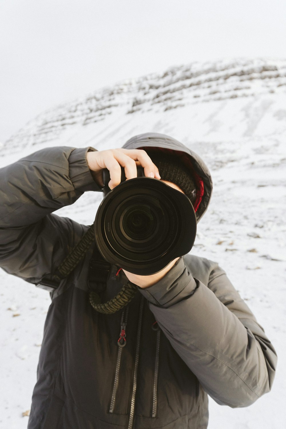 person holding camera