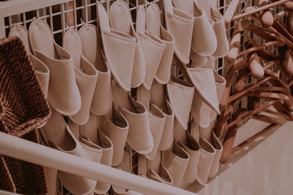 greyscale photography of closed-toe house slippers