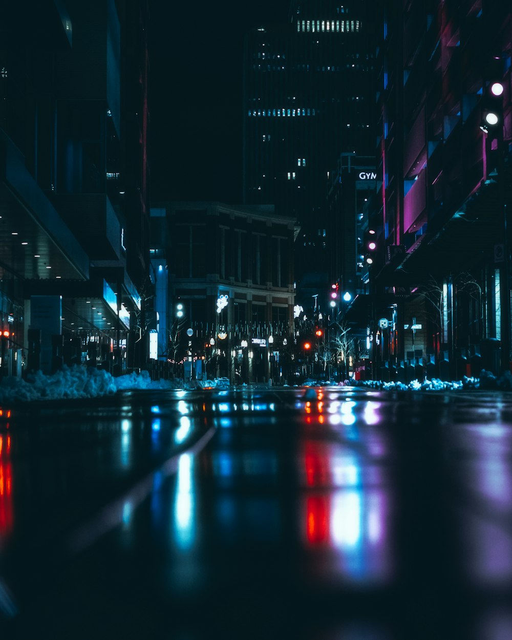 photograph of city at night