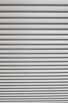 a close up of a closed garage door