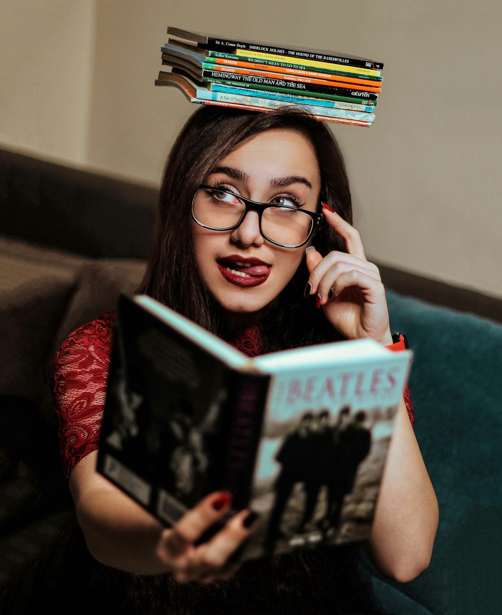 woman holding book