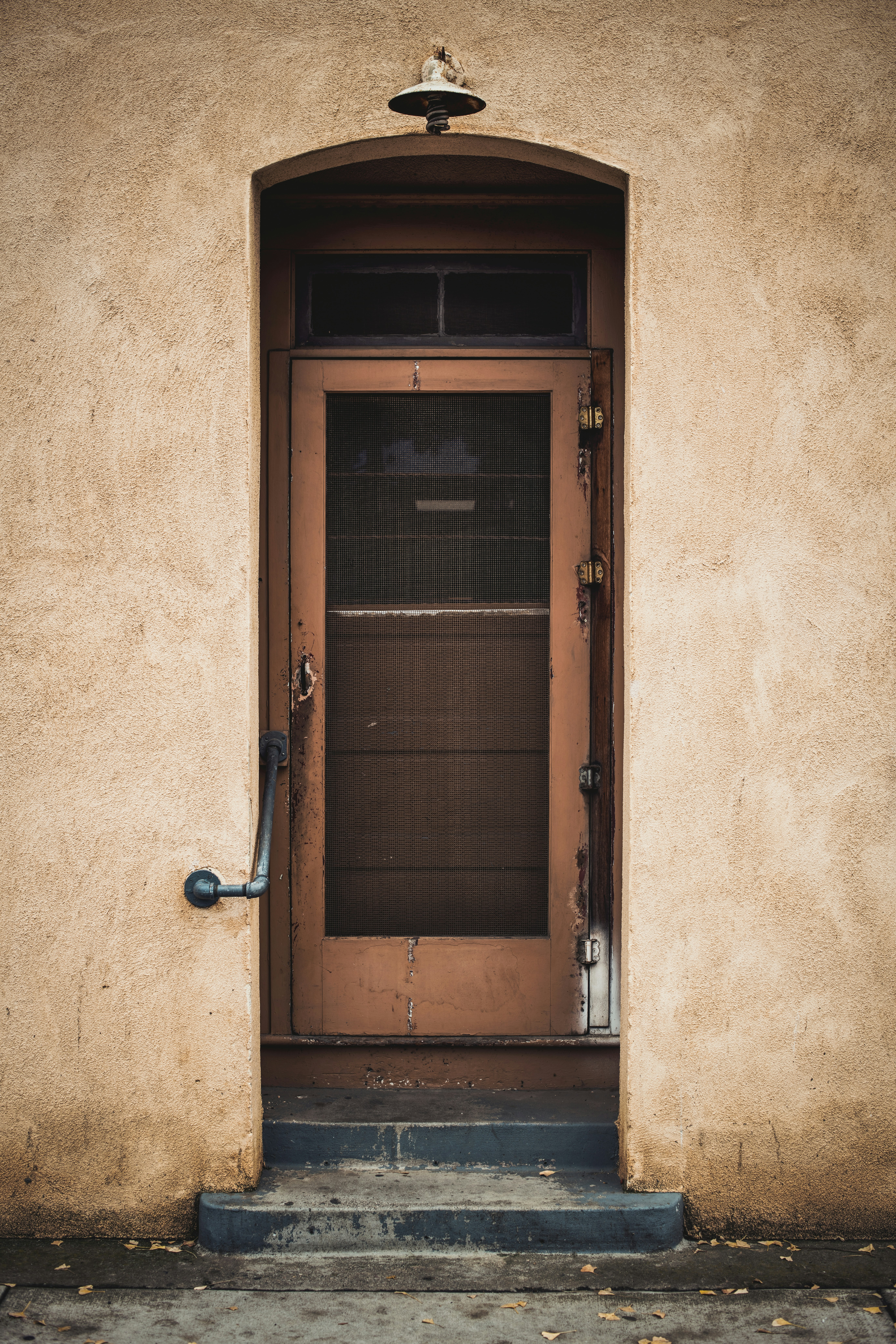 closed brown full-lite door