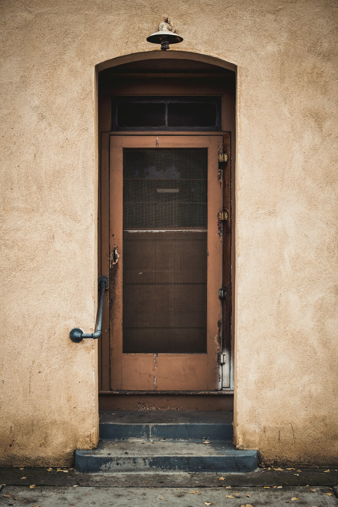 closed brown full-lite door