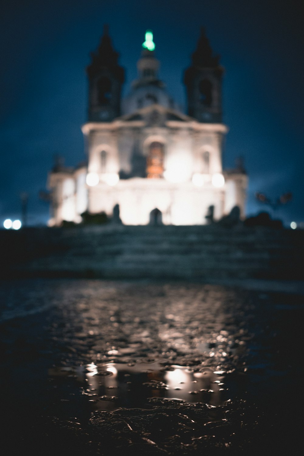 church near body of water