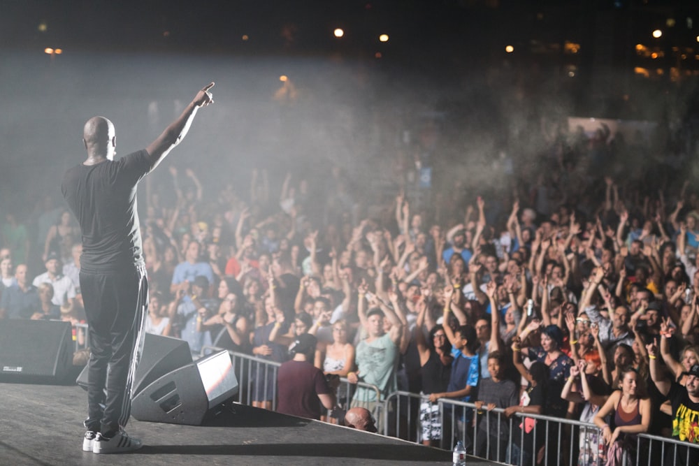 man standing on stage