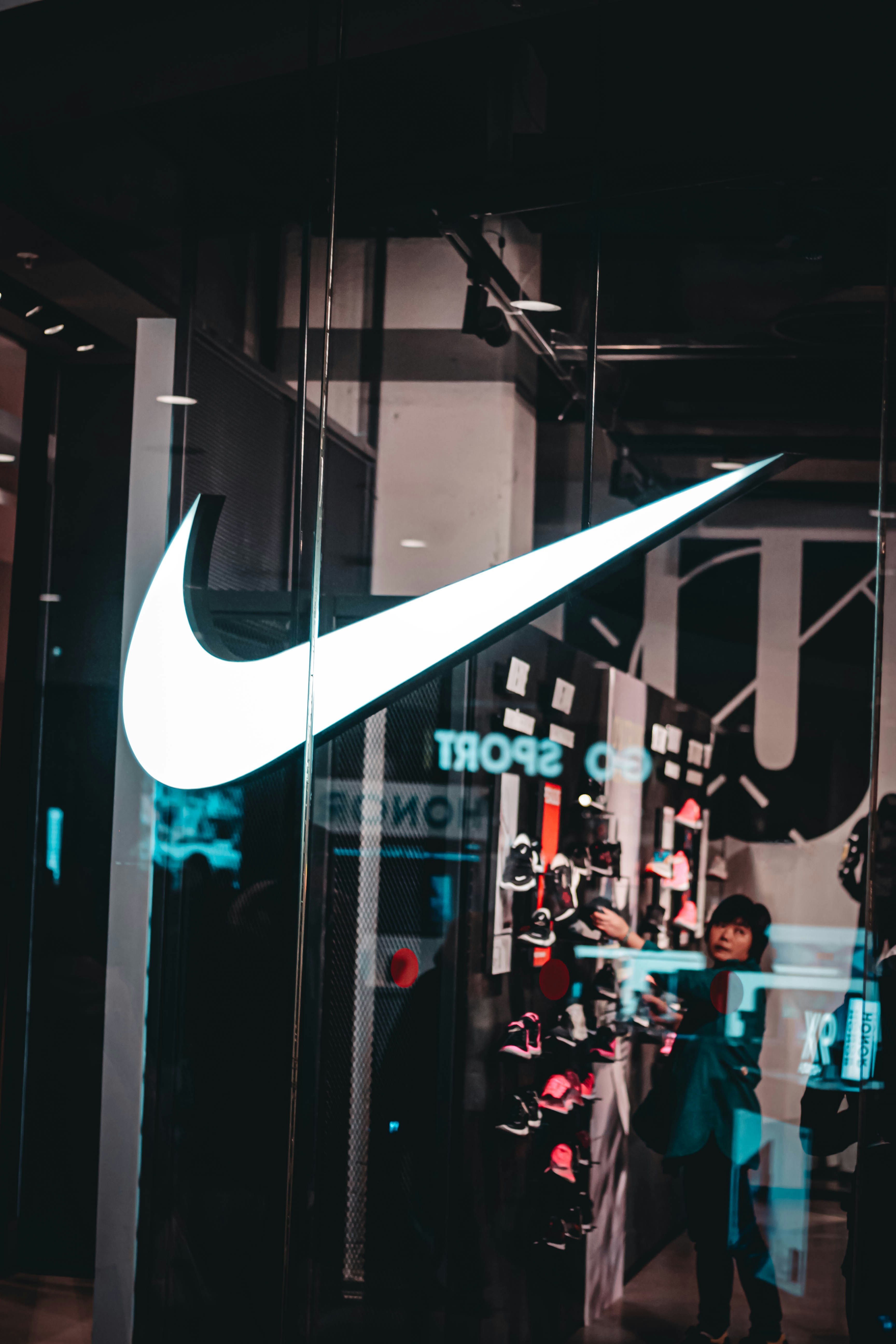 Nike logo on wall