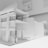 A detailed architectural model of a modern multi-story building, featuring clean lines and a minimalist design. The model showcases multiple floors with open balconies and large windows, emphasizing a contemporary architectural style displayed predominantly in white material.