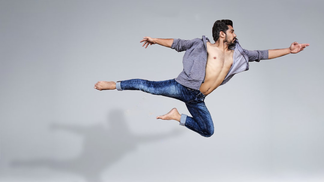 man jumping on mid air