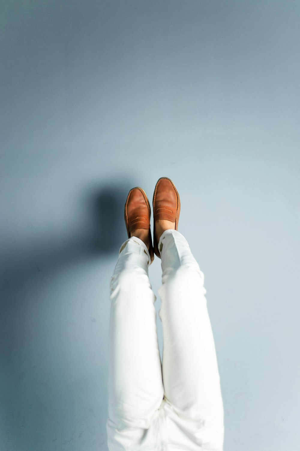 brown leather loafers