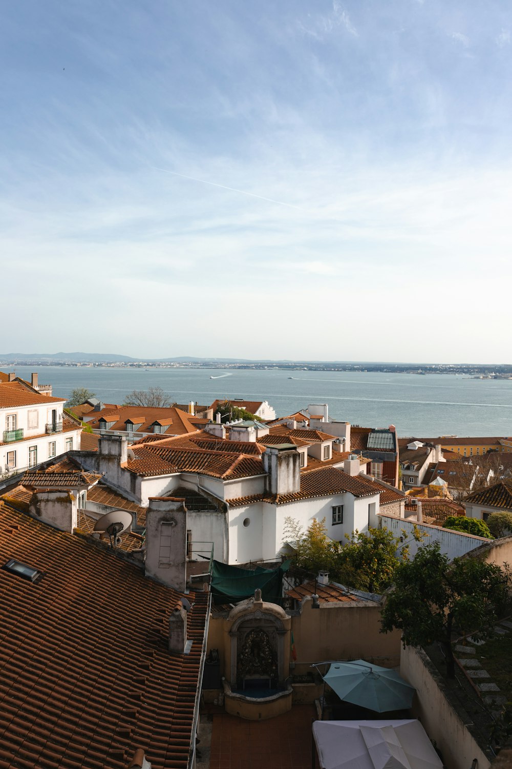 white painted houses near body of water