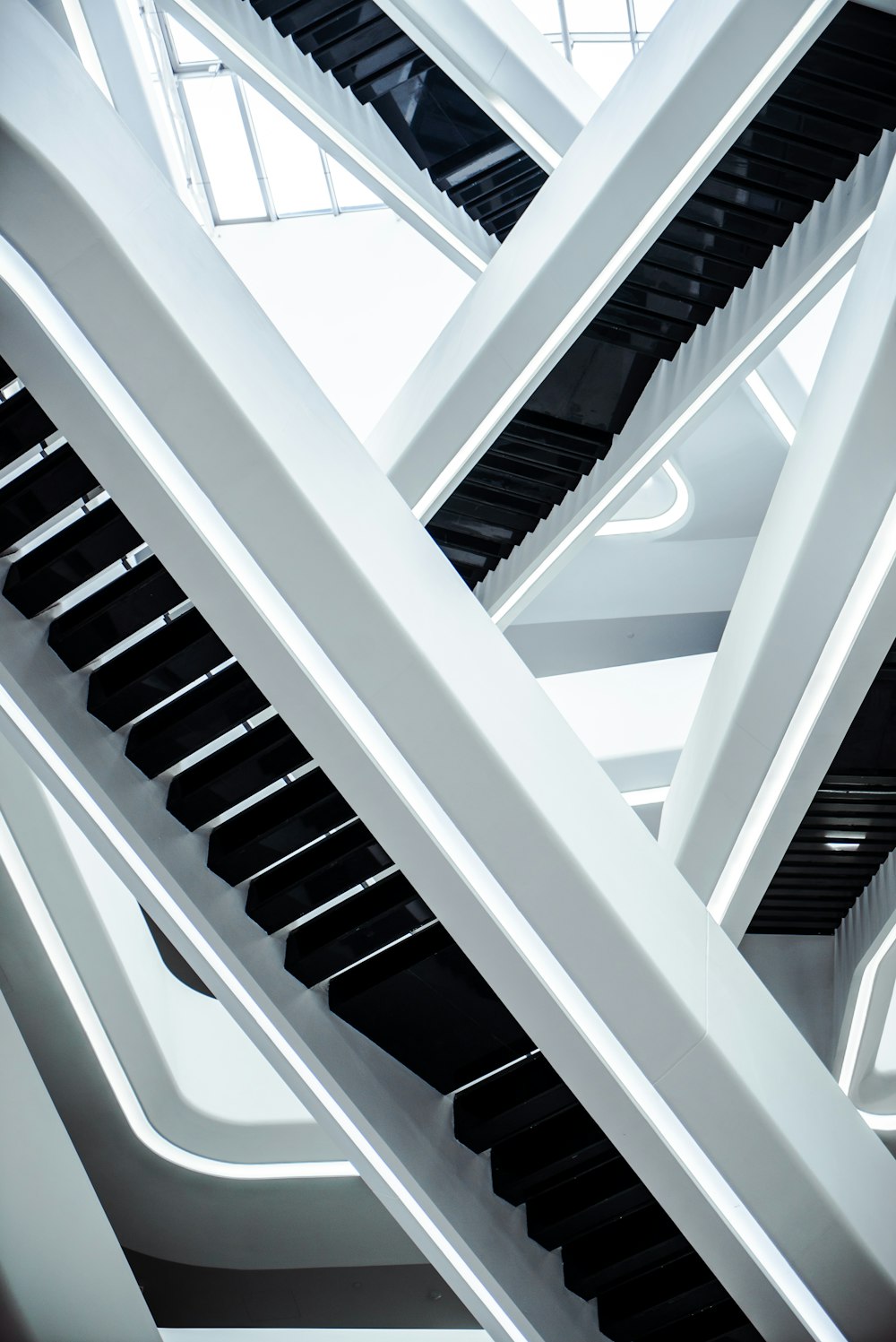 black and white stairs