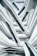 a very tall building with a bunch of stairs