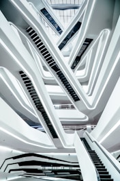 a very tall building with a bunch of stairs
