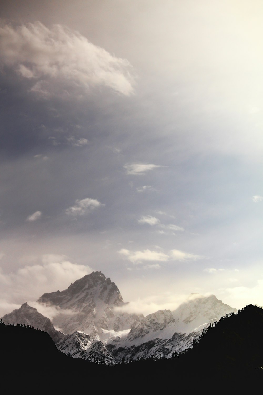 mountain covered with snow