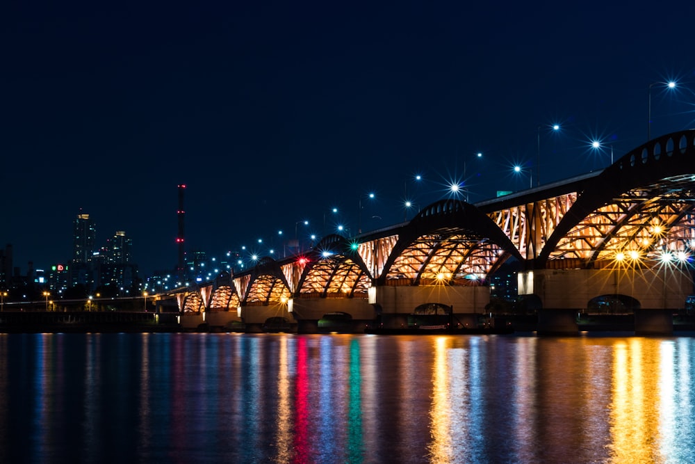 bridge at night time