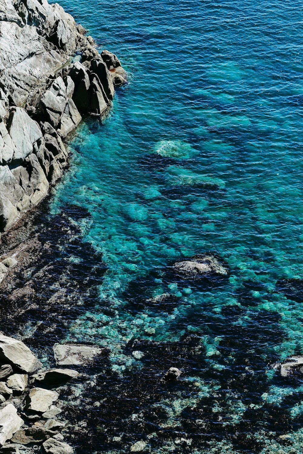 body of water and gray stones