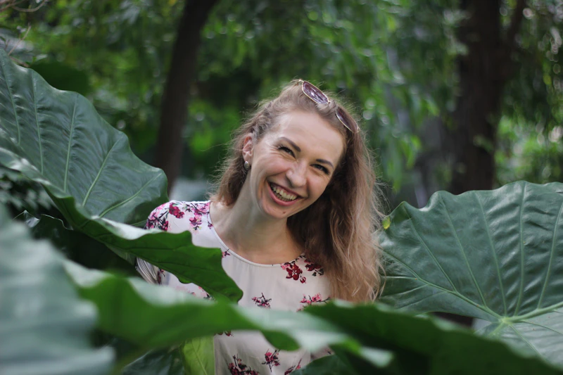 Natural beauty of an Australian sugar baby in a taro field
