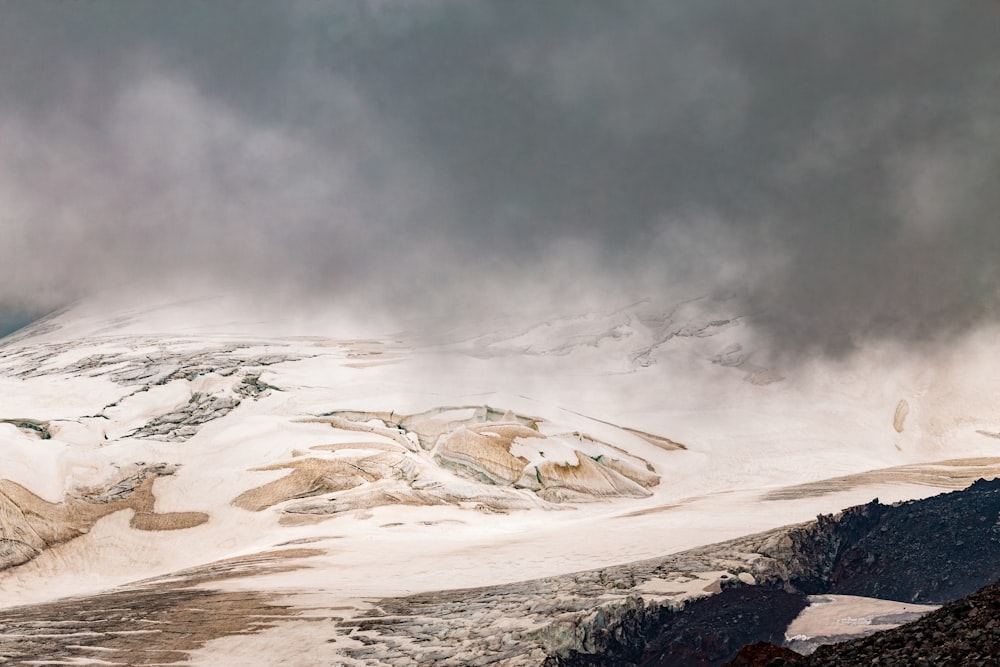 clouds and mountains in aerial view