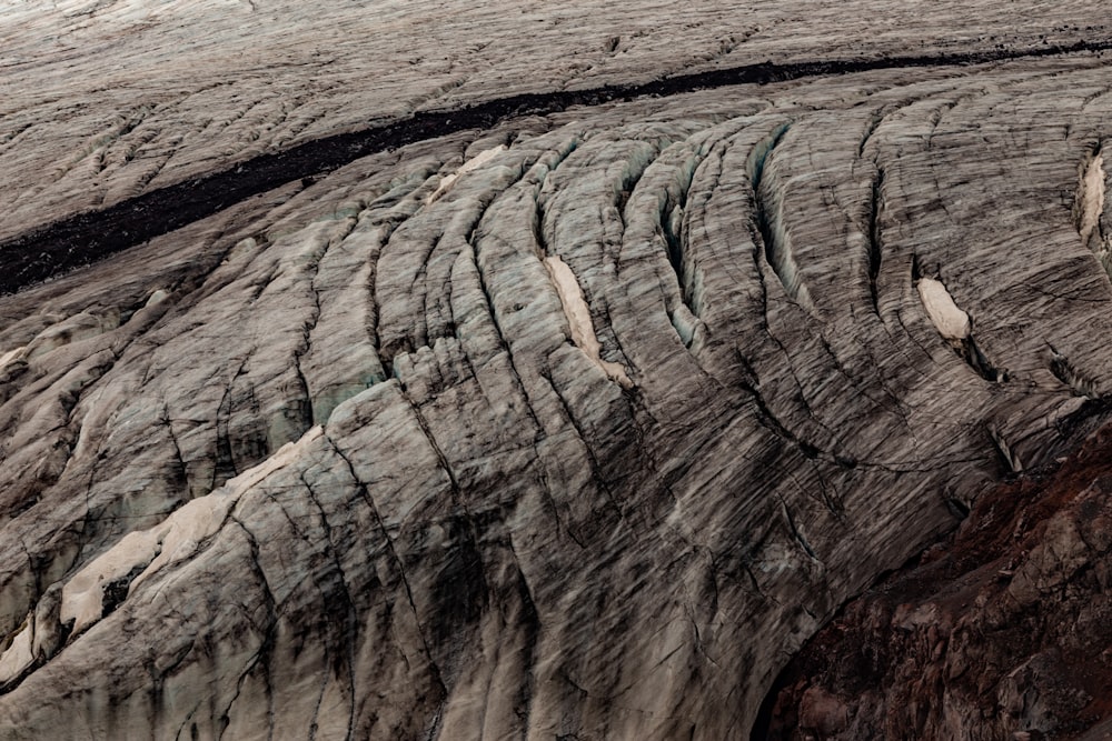 a close up of a large glacier wall