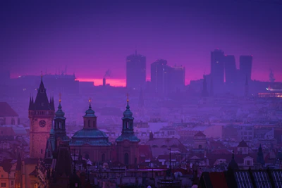 City skyline at dusk showcasing timeless architecture and quiet luxury.