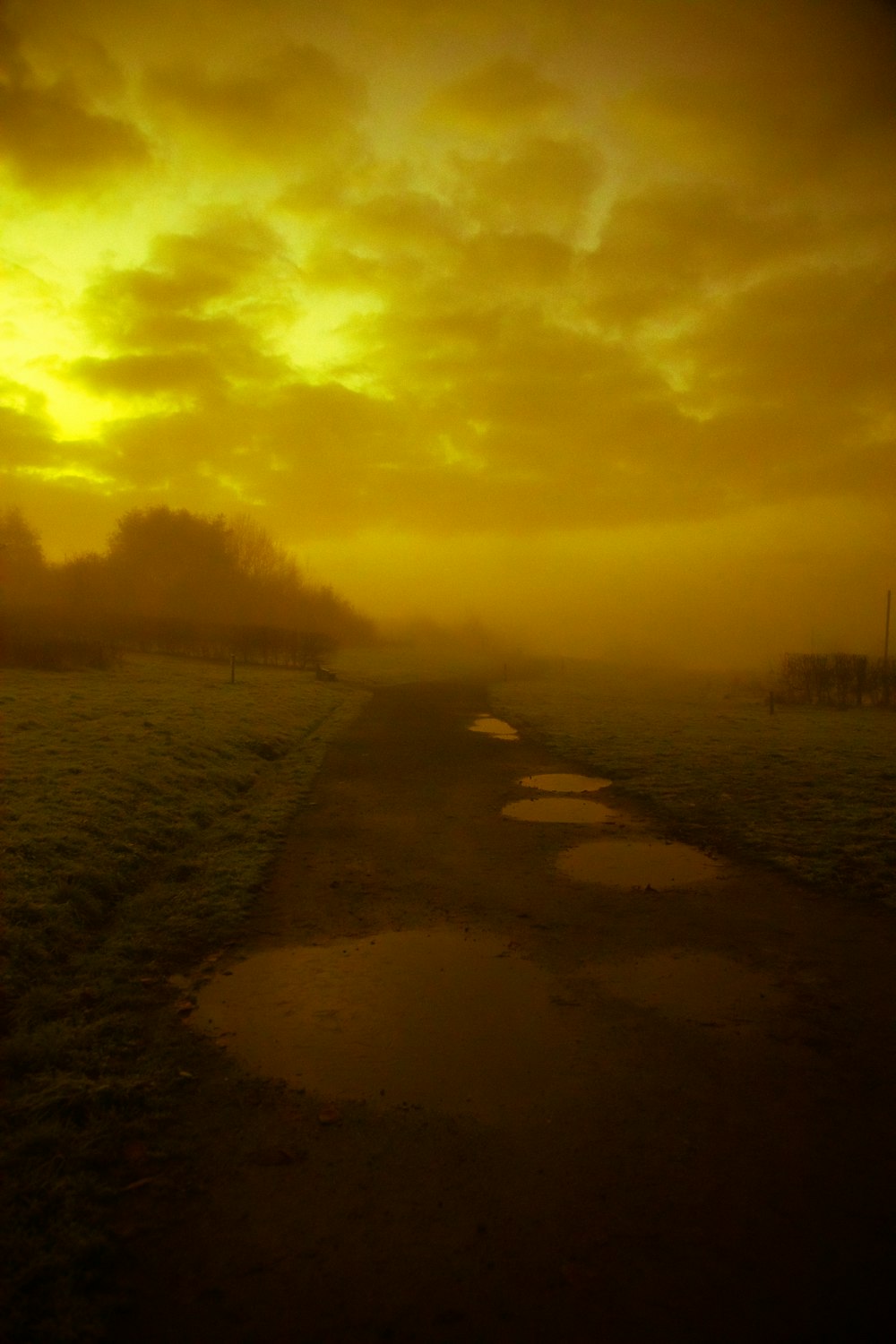 yellow sky with clouds