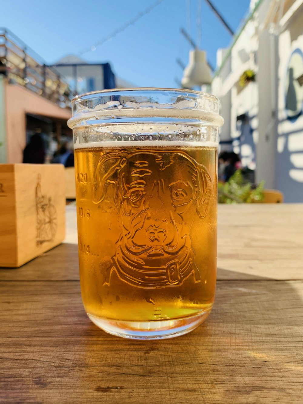 clear glass beer mug