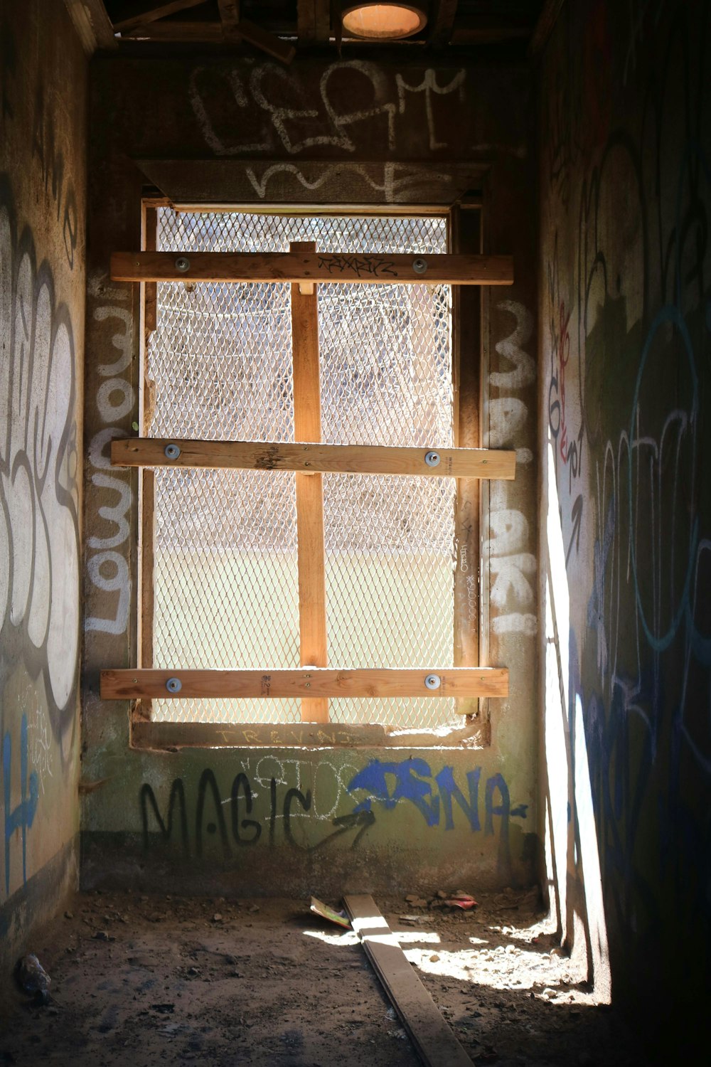 brown wooden window