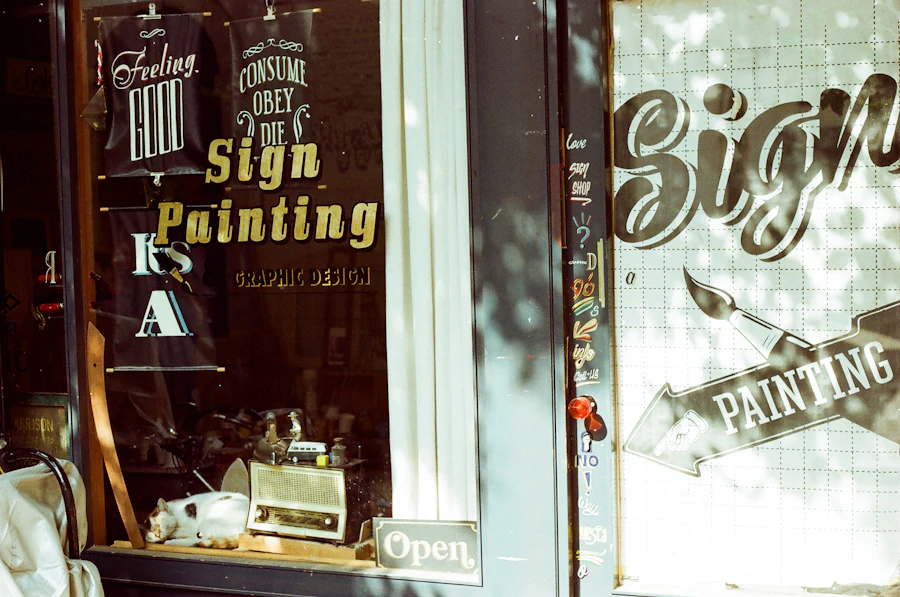 Hand-painted sign lettering