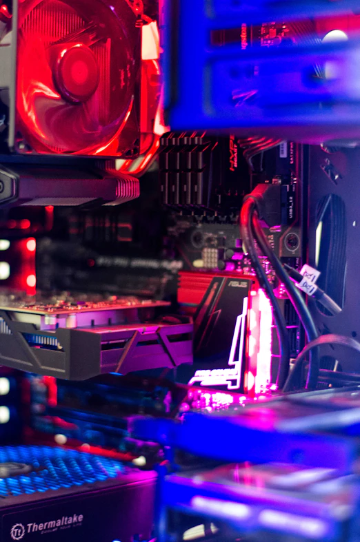 computer tower turned on