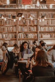 people sitting in library