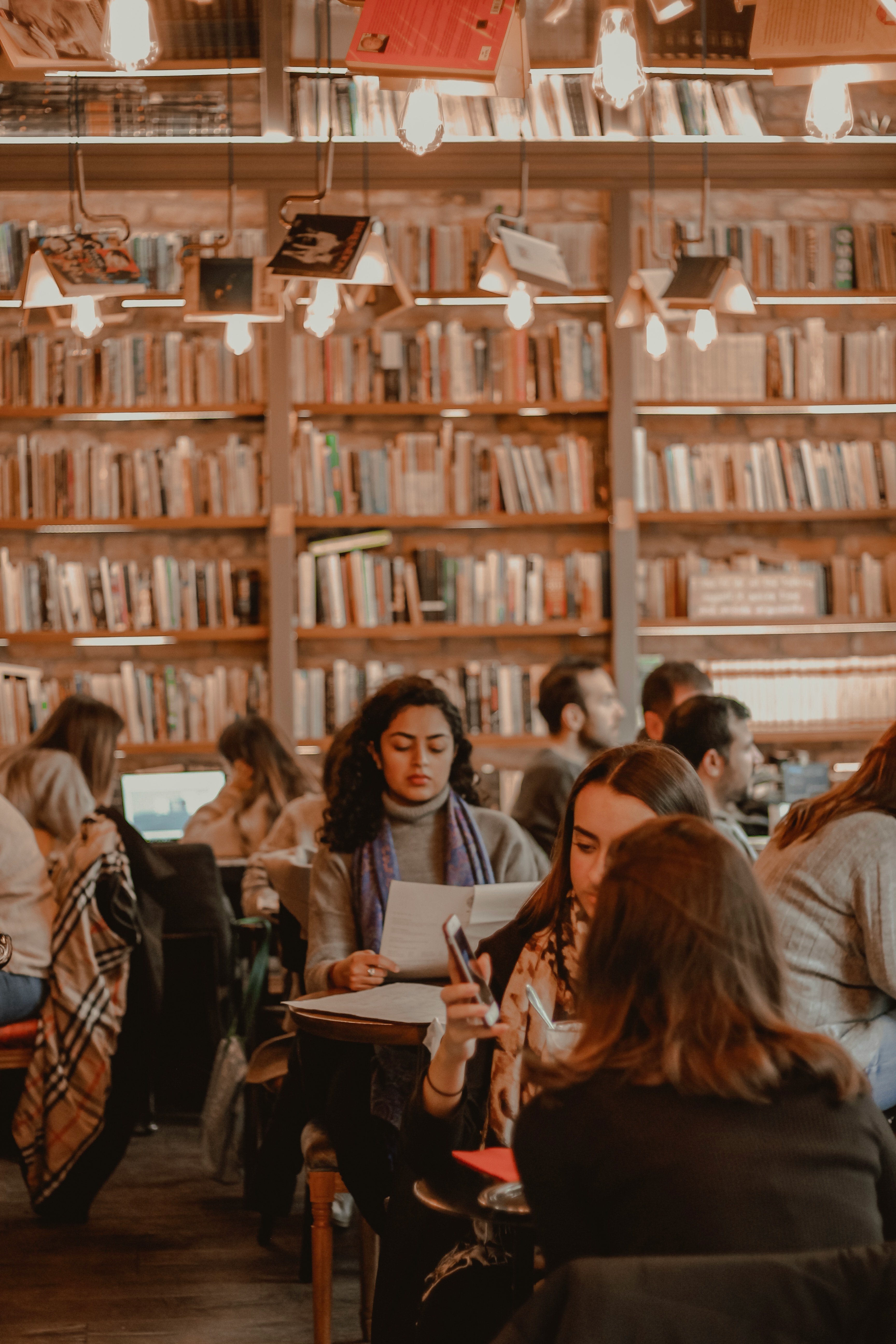 people sitting in library