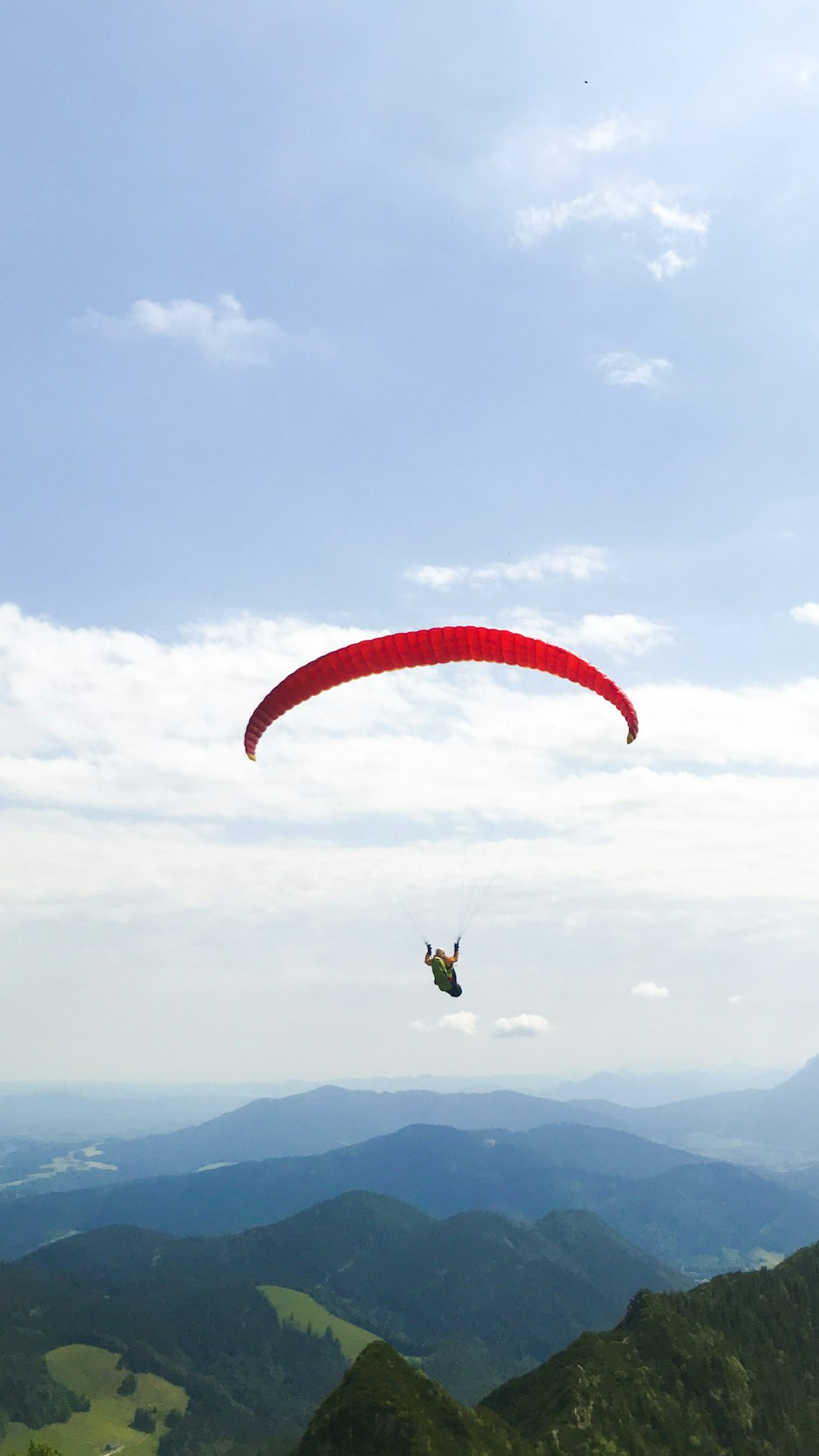 person riding parachute