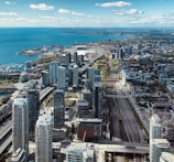An aerial view of a bustling cityscape in northern England.