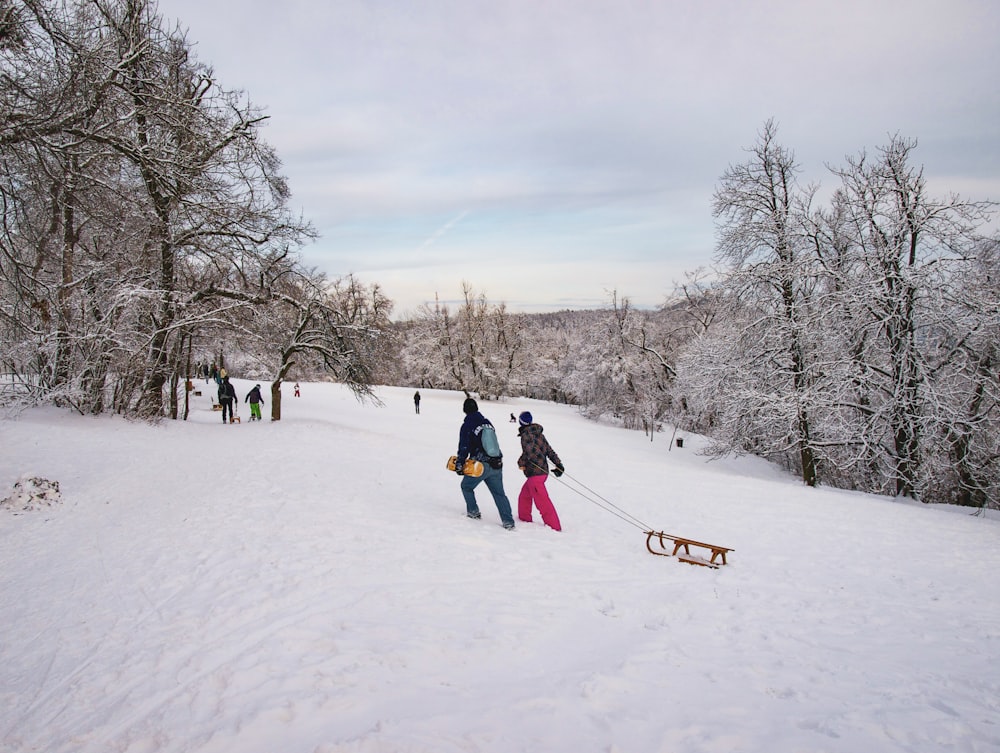 people walking on icy surface