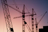 several tower cranes