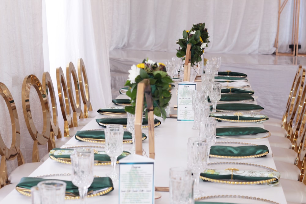 green table napkins on plate on table