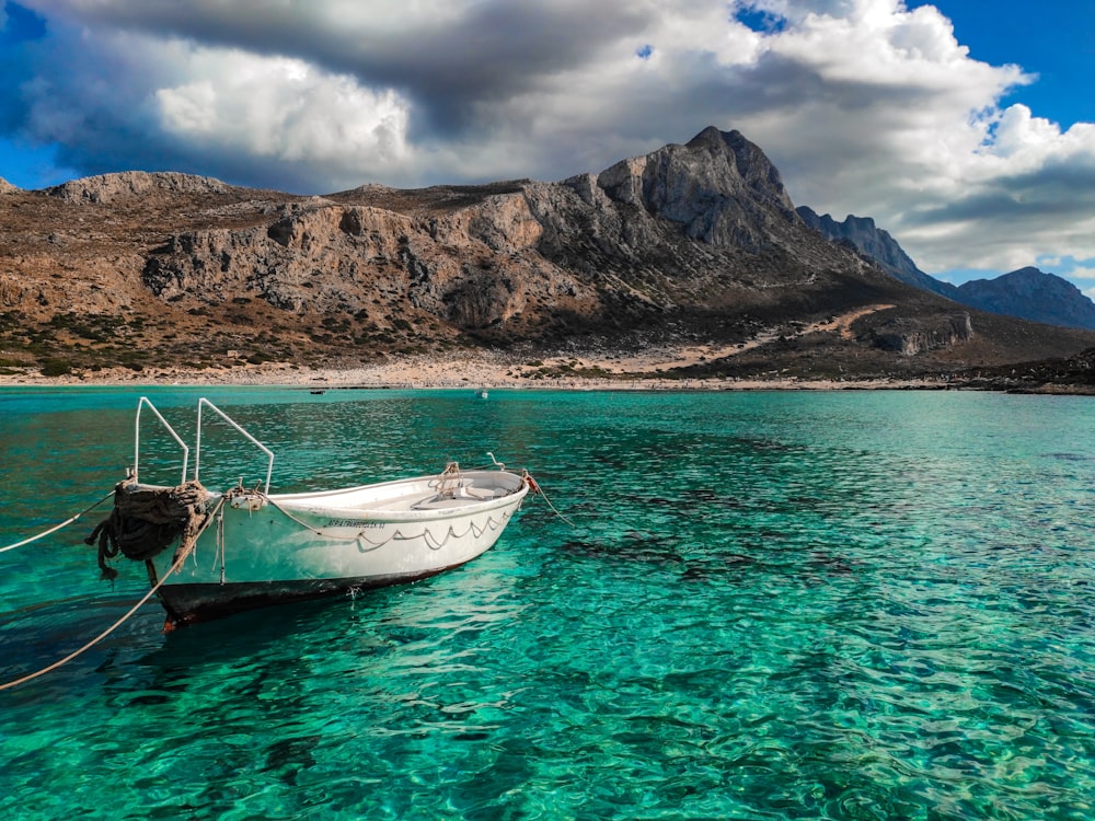 white boat on sea