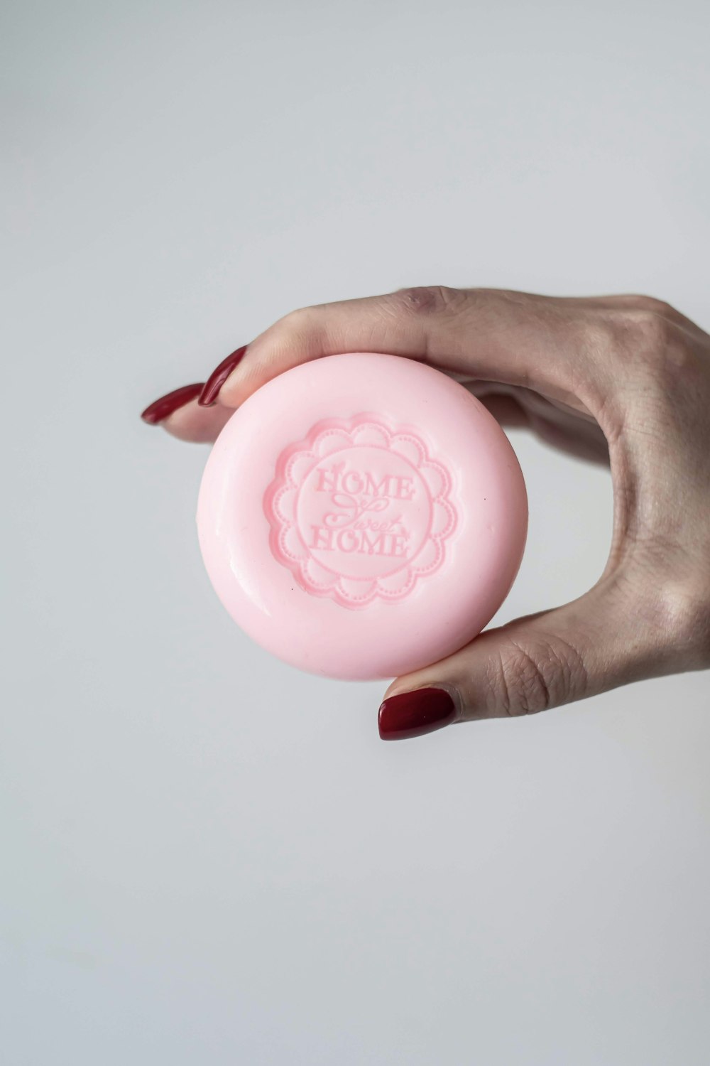 round pink soap